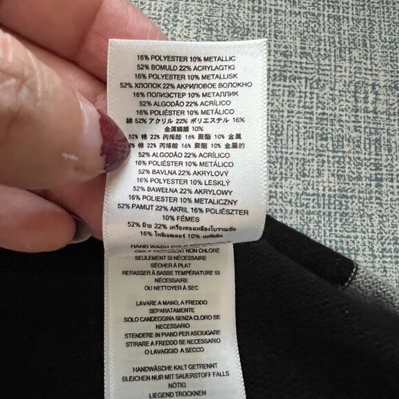 Michael Kors Silver Black Long Sleeve Striped Metallic Sweater Size Large - Picture 12 of 12